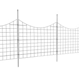 VEVOR Garden Fence, 75?93 cm Animal Barrier Fence, Underground Decorative Garden Fencing with 6.38 cm Spike Spacing, Metal Dog Fence for the Yard and