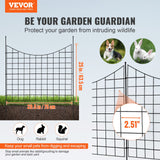 VEVOR Garden Fence, 75?93 cm Animal Barrier Fence, Underground Decorative Garden Fencing with 6.38 cm Spike Spacing, Metal Dog Fence for the Yard and