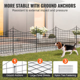 VEVOR Garden Fence, 75?93 cm Animal Barrier Fence, Underground Decorative Garden Fencing with 6.38 cm Spike Spacing, Metal Dog Fence for the Yard and
