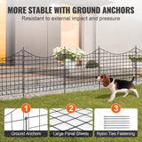 VEVOR Garden Fence, 75×93 cm Animal Barrier Fence, Underground Decorative Garden Fencing with 6.38 cm Spike Spacing, Metal Dog Fence for the Yard and Outdoor Patio, 5 Pack - Side View