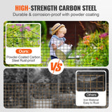 VEVOR Garden Fence, 75?93 cm Animal Barrier Fence, Underground Decorative Garden Fencing with 6.38 cm Spike Spacing, Metal Dog Fence for the Yard and