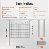 VEVOR Garden Fence, 75?93 cm Animal Barrier Fence, Underground Decorative Garden Fencing with 6.38 cm Spike Spacing, Metal Dog Fence for the Yard and