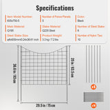 VEVOR Garden Fence, 75×93 cm Animal Barrier Fence, Underground Decorative Garden Fencing with 6.38 cm Spike Spacing, Metal Dog Fence for the Yard and Outdoor Patio, 5 Pack - Close-Up Angle