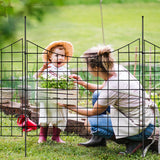 VEVOR Garden Fence, 75×93 cm Animal Barrier Fence, Underground Decorative Garden Fencing with 6.38 cm Spike Spacing, Metal Dog Fence for the Yard and Outdoor Patio, 5 Pack - Low Angle