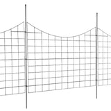 VEVOR Garden Fence, 75?93 cm Animal Barrier Fence, Underground Decorative Garden Fencing with 6.38 cm Spike Spacing, Metal Dog Fence for the Yard and