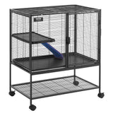VEVOR 36" Metal Small Animal Cage 2-Tier Rolling Ferret Cage with Tray A Ramp