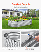 VEVOR Metal Raised Garden Bed 4x2x1 ft Outdoor Galvanized Planter Box Silver - Front View