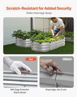 VEVOR Metal Raised Garden Bed 4x2x1 ft Outdoor Galvanized Planter Box Silver - Side View