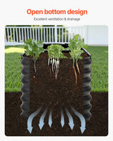 Metal Raised Garden Bed, 8 x 2 x 2 ft Outdoor Galvanized Planter Box, with Open Bottom, Large Oval Planter Raised Bed for Gardening Vegetables, Flowers, Herbs, and Succulent Plants, Dark Gray - Rear View
