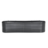 Metal Raised Garden Bed, 8 x 2 x 2 ft Outdoor Galvanized Planter Box, with Open Bottom, Large Oval Planter Raised Bed for Gardening Vegetables, Flowers, Herbs, and Succulent Plants, Dark Gray