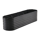Metal Raised Garden Bed, 8 x 2 x 2 ft Outdoor Galvanized Planter Box, with Open Bottom, Large Oval Planter Raised Bed for Gardening Vegetables, Flowers, Herbs, and Succulent Plants, Dark Gray - Extra Image
