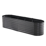 Metal Raised Garden Bed, 8 x 2 x 2 ft Outdoor Galvanized Planter Box, with Open Bottom, Large Oval Planter Raised Bed for Gardening Vegetables, Flowers, Herbs, and Succulent Plants, Dark Gray - Extra Image