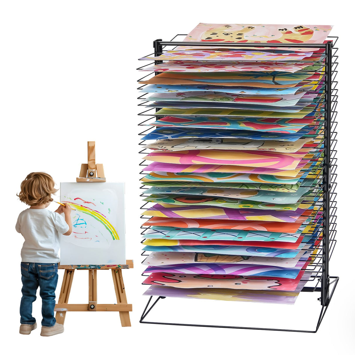 VEVOR Art Drying Rack 50 Removable Shelves Painting Drying Rack for Classroom