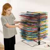 VEVOR Art Drying Rack 50 Removable Shelves Painting Drying Rack for Classroom - Close-Up Angle
