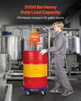 VEVOR 55 Gallon Drum Dolly 2000 lbs Barrel Dolly Cart Drum Caddy 4 Caster Wheels - Front View