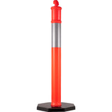 VEVOR 6Pack Traffic Delineator Posts 44 Inch Height, PE Delineator Cones Post Kit 10 inch Reflective Band, Delineators Post with Rubber Base 16 inch for Construction Sites, Facility Management etc. - Extra Image