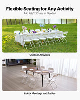 4 Pack Folding Chairs, Foldable Plastic Chairs with Heavy Duty Metal Frame, Portable Folding Card Table Chairs, Stackable Indoor Outdoor Seats for Home, Yard, Garden, Parties, Events, White