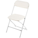 4 Pack Folding Chairs, Foldable Plastic Chairs with Heavy Duty Metal Frame, Portable Folding Card Table Chairs, Stackable Indoor Outdoor Seats for Home, Yard, Garden, Parties, Events, White - Extra Image