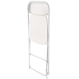 4 Pack Folding Chairs, Foldable Plastic Chairs with Heavy Duty Metal Frame, Portable Folding Card Table Chairs, Stackable Indoor Outdoor Seats for Home, Yard, Garden, Parties, Events, White