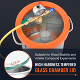 VEVOR 5 Gallon Vacuum Chamber, Upgraded Tempered Glass Lid Vacuum Degassing Chamber, 304 Stainless Steel Chamber, for Stabilizing Wood, Resin Degassing, Silicone Degassing and Plaster Degassing - Top-Down View