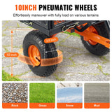 VEVOR Dump Cart, Metal Garden Dump Cart with Easy to Assemble Frame, Dump Wagon with 2-in-1 Convertible Handle, Utility Wheelbarrow 399kg Capacity,