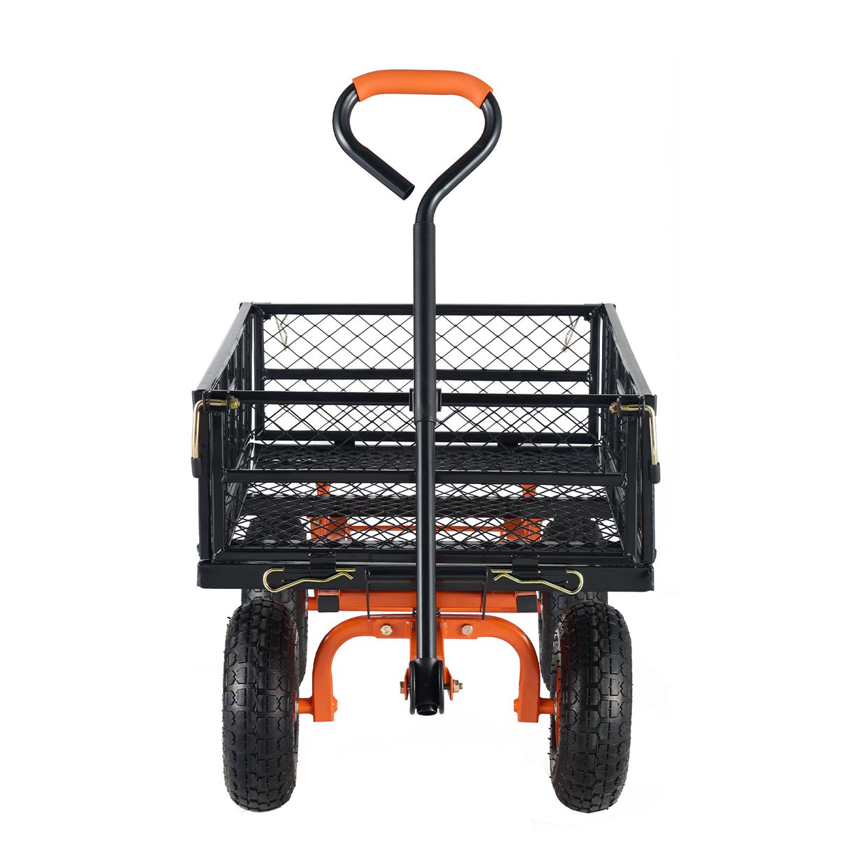 VEVOR Dump Cart, Metal Garden Dump Cart with Easy to Assemble Frame, Dump Wagon with 2-in-1 Convertible Handle, Utility Wheelbarrow 399kg Capacity,