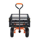VEVOR Dump Cart, Metal Garden Dump Cart with Easy to Assemble Frame, Dump Wagon with 2-in-1 Convertible Handle, Utility Wheelbarrow 399kg Capacity, 25.4cm Tires - Extra Image