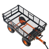 VEVOR Dump Cart, Metal Garden Dump Cart with Easy to Assemble Frame, Dump Wagon with 2-in-1 Convertible Handle, Utility Wheelbarrow 399kg Capacity,