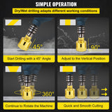 VEVOR Diamond Drill Bits 4PCS Diamond Hole Saw 25/35/50/68mm Tile Hole Saw Kit Vacuum Brazed Diamond Drill Bit 0.59in/15mm Segment Tile Hole Saw w