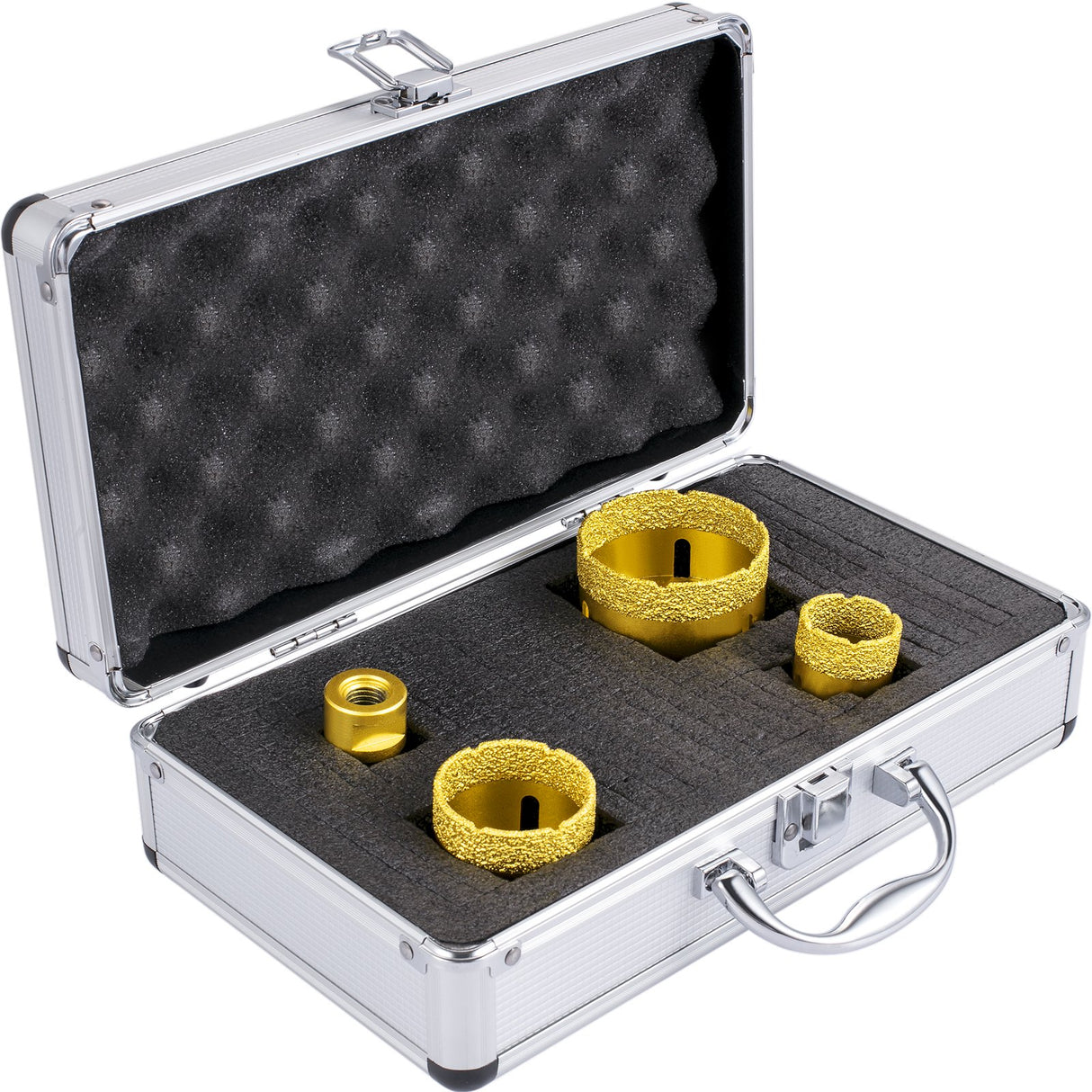 VEVOR Diamond Drill Bits 4PCS Diamond Hole Saw 25/35/50/68mm Tile Hole Saw Kit Vacuum Brazed Diamond Drill Bit 0.59in/15mm Segment Tile Hole Saw w