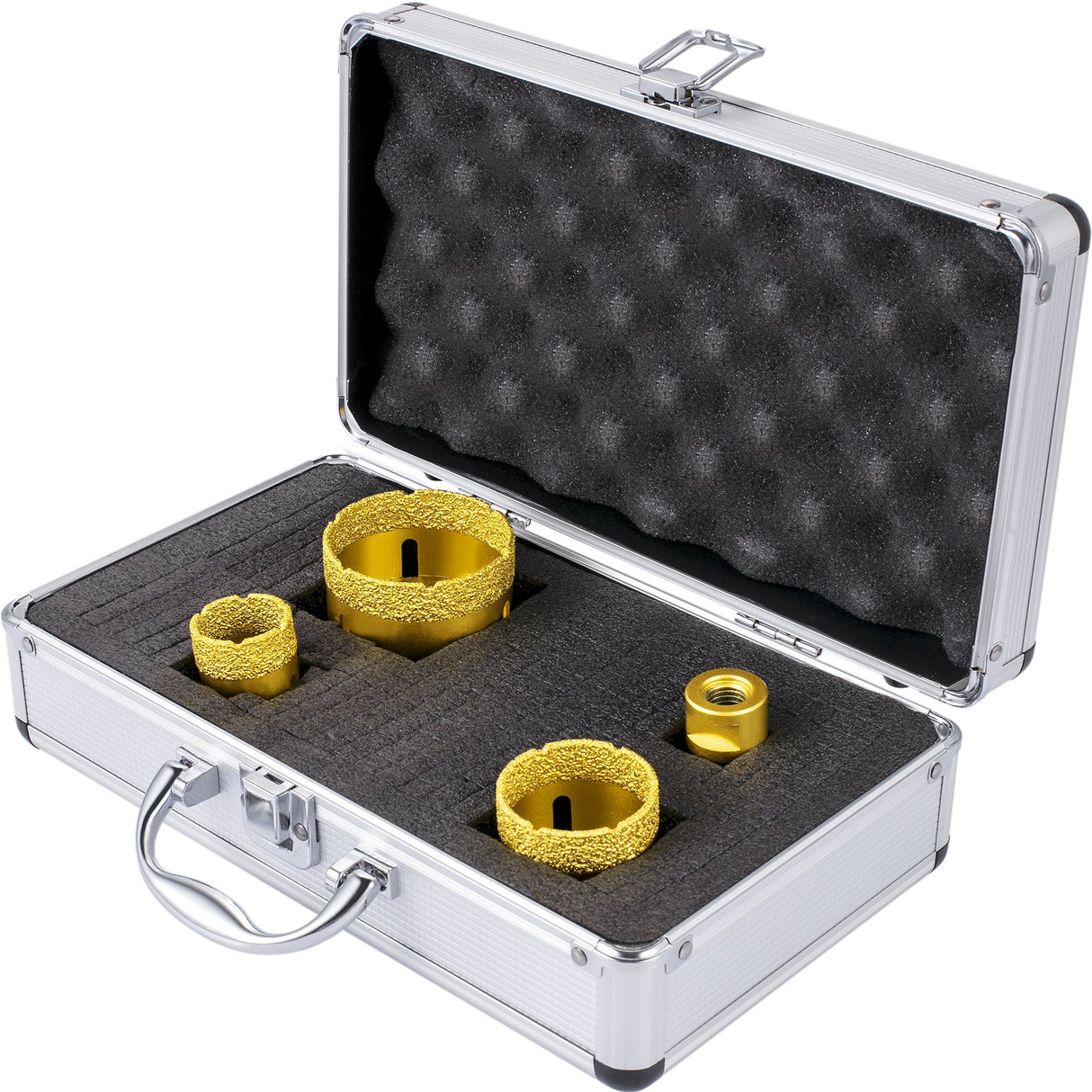 VEVOR Diamond Drill Bits 4PCS Diamond Hole Saw 25/35/50/68mm Tile Hole Saw Kit Vacuum Brazed Diamond Drill Bit 0.59in/15mm Segment Tile Hole Saw w