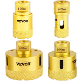 VEVOR Diamond Drill Bits 4PCS Diamond Hole Saw 25/35/50/68mm Tile Hole Saw Kit Vacuum Brazed Diamond Drill Bit 0.59in/15mm Segment Tile Hole Saw w
