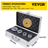 VEVOR Diamond Drill Bits 4PCS Diamond Hole Saw 35/40/50/68mm Tile Hole Saw Kit Vacuum Brazed Diamond Drill Bit 0.59in/15mm Segment Tile Hole Saw w - Close-Up Angle