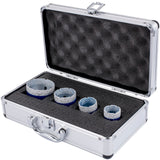 VEVOR Diamond Drill Bits 4PCS Diamond Hole Saw 35/40/50/68mm Tile Hole Saw Kit Vacuum Brazed Diamond Drill Bit 0.59in/15mm Segment Tile Hole Saw w
