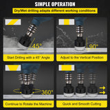 VEVOR Diamond Drill Bits 6PCS Diamond Hole Saw 20/35/40/50/55/68mm Tile Hole Saw Kit Vacuum Brazed Diamond Drill Bit 0.59in/15mm Segment Tile Hole Saw w Storage Case for Tile Ceramic Porcelain Marble - Rear View