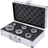 VEVOR Diamond Drill Bits 6PCS Diamond Hole Saw 20/35/40/50/55/68mm Tile Hole Saw Kit Vacuum Brazed Diamond Drill Bit 0.59in/15mm Segment Tile Hole Saw w Storage Case for Tile Ceramic Porcelain Marble - Extra Image