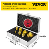 VEVOR Diamond Drill Bits 7PCS Diamond Hole Saw 20/27/35/55/68mmTile Hole Saw Kit Vacuum Brazed Diamond Drill Bit 0.59in/15mm Segment Tile Hole Saw w Storage Case for Tile Ceramic Porcelain Marble - Close-Up Angle