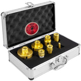 VEVOR Diamond Drill Bits 7PCS Diamond Hole Saw 20/27/35/55/68mmTile Hole Saw Kit Vacuum Brazed Diamond Drill Bit 0.59in/15mm Segment Tile Hole Saw w Storage Case for Tile Ceramic Porcelain Marble - Extra Image