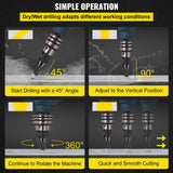 VEVOR Diamond Drill Bits 7PCS Diamond Hole Saw 6/6/8/8/10/12/14mm Tile Hole Saw Kit Vacuum Brazed Diamond Drill Bit 0.59in/15mm Segment Tile Hole Saw w Storage Case for Tile Ceramic Porcelain Marble - Rear View
