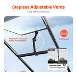 VEVOR Polycarbonate Greenhouse 8 x 14 Ft Outdoor Walk-in Greenhouse for Garden - 45-Degree Angle