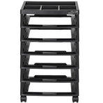 Scrapbook Rolling Storage Cart, 6-Tier Large Capacity with Organizer Top, Black Frame with 4 Removable Wheels, PP Material Cart Only, Rolling Craft Storage for Office Arts and Crafts Supplies
