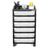 Scrapbook Rolling Storage Cart 6-Tier Large Capacity with 6 Clear Cases Black - Extra Image