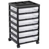 Scrapbook Rolling Storage Cart 6-Tier Large Capacity with 6 Clear Cases Black - Extra Image