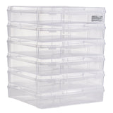 Scrapbook Paper Storage 6 Pack Stackable Plastic Board Game Boxes Clear Case
