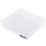 Scrapbook Paper Storage 4 Pack Stackable Plastic Board Game Boxes Clear Case - Low Angle