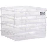 Scrapbook Paper Storage 4 Pack Stackable Plastic Board Game Boxes Clear Case - Extra Image
