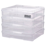 Scrapbook Paper Storage 4 Pack Stackable Plastic Board Game Boxes Clear Case - Extra Image