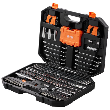 VEVOR Mechanics Tool Set and Socket Set 1/4in 3/8in Drive 145 Pcs SAE and Metric, image 9