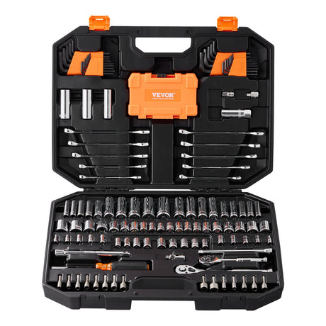 VEVOR Mechanics Tool Set and Socket Set 1/4in 3/8in Drive 145 Pcs SAE and Metric, image 10