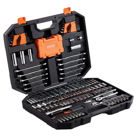 VEVOR Mechanics Tool Set and Socket Set 1/4in 3/8in Drive 145 Pcs SAE and Metric, image 11
